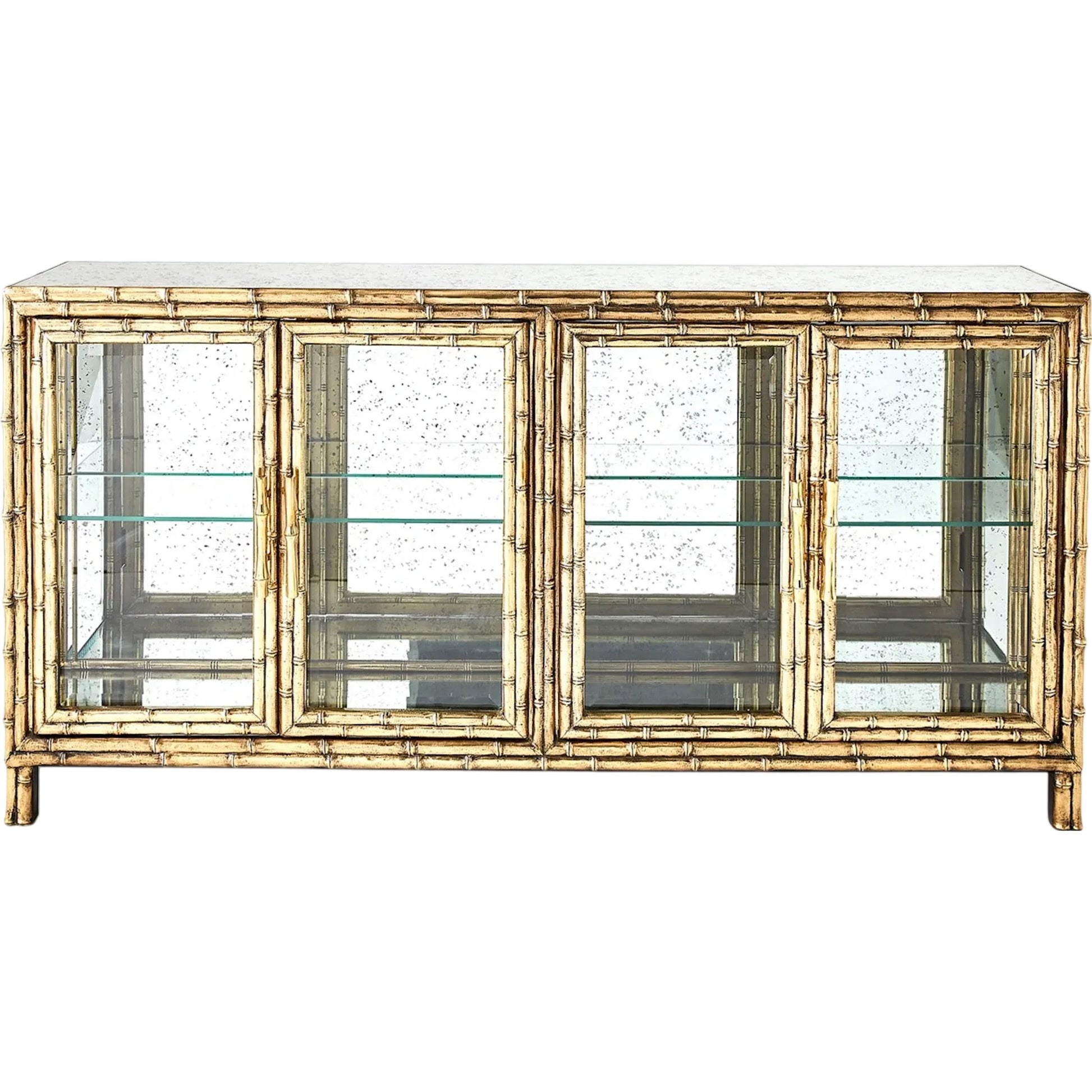 Bamboo Console by Global Views in brass. Made from unique in a rustic style.