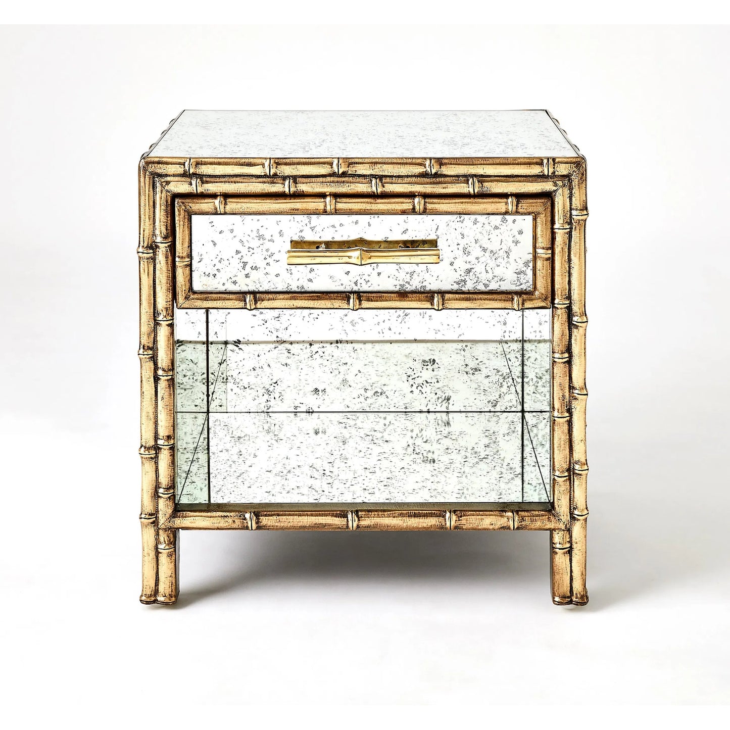 002 SI-2446091 | Additional Silo | Bamboo Bedside Chest by Global Views. Made from mango wood, mdf, brass in a rustic style.