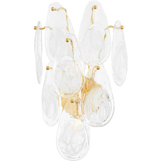 Darcia Wall Sconce by Hudson Valley in aged brass. Made from steel, brass in a unique style.