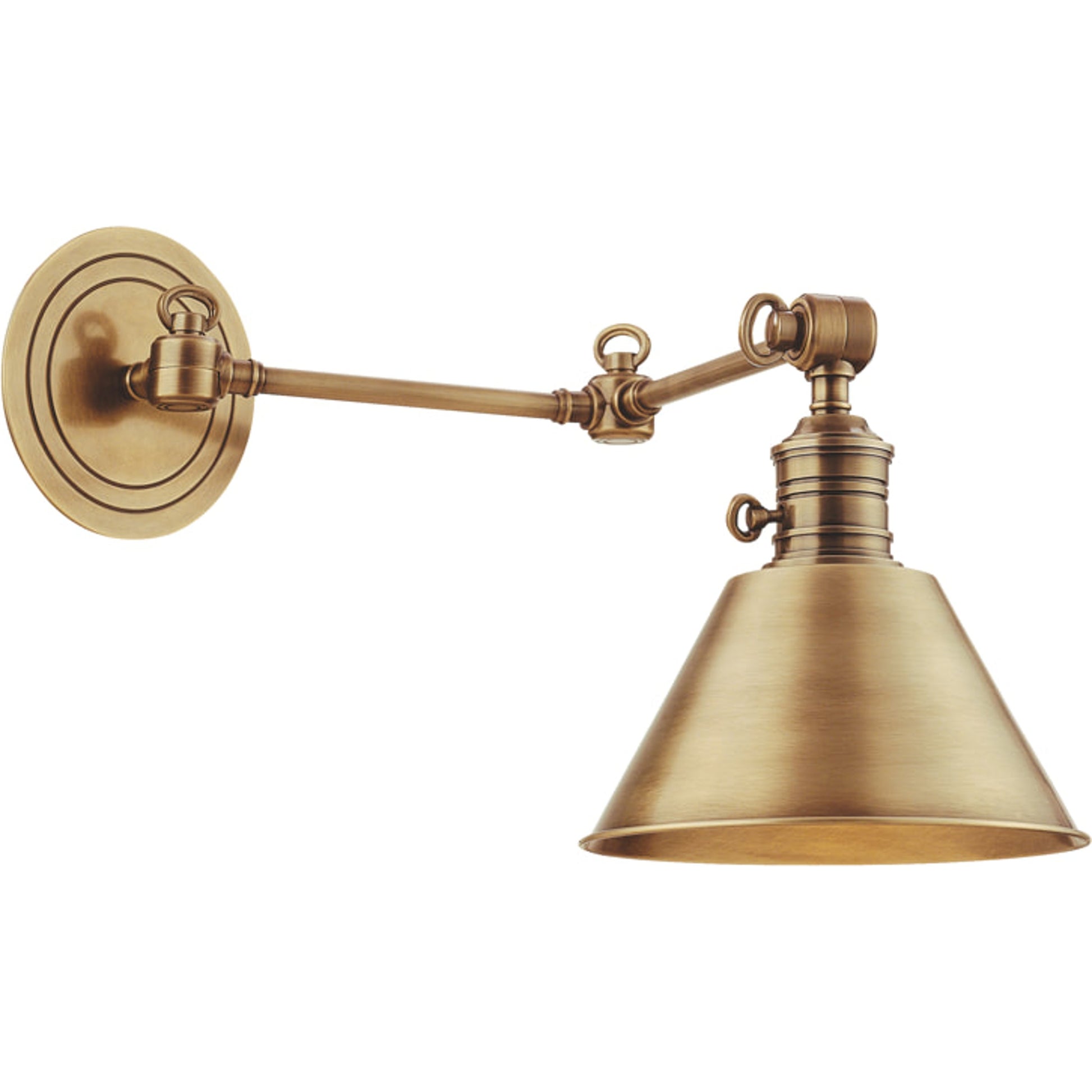 Garden City Swing Arm Wall Sconce by Hudson Valley. Made from brass in a traditional style.