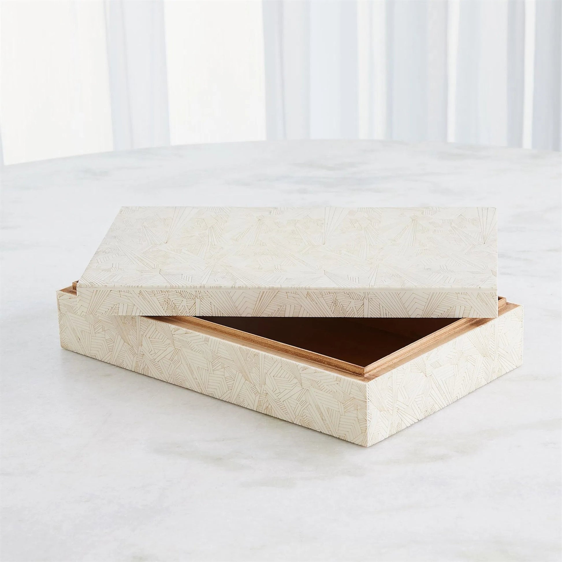 Searchlight Box by Global Views in beige and ivory. Made from unique in a transitional style.