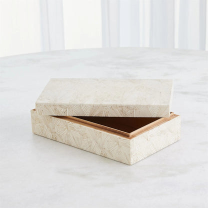 Searchlight Box by Global Views in beige and ivory. Made from unique in a transitional style.