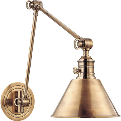 Garden City Swing Arm Wall Sconce by Hudson Valley. Made from brass in a traditional style.