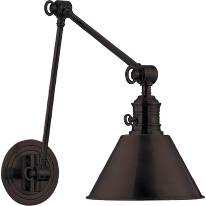 Garden City Swing Arm Wall Sconce by Hudson Valley. Made from brass in a traditional style.