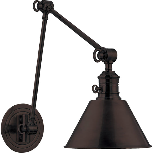 Garden City Swing Arm Wall Sconce by Hudson Valley. Made from brass in a traditional style.