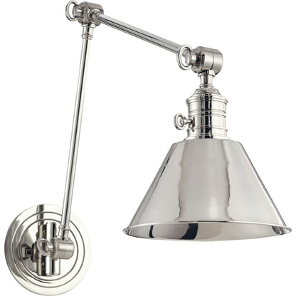 Garden City Swing Arm Wall Sconce by Hudson Valley. Made from brass in a traditional style.