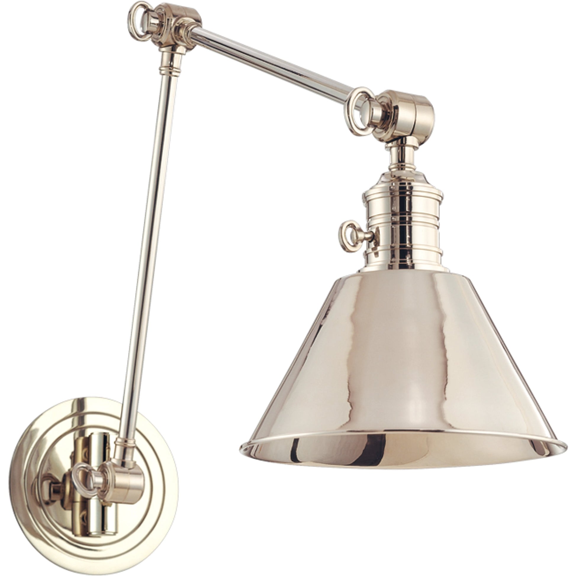 Garden City Swing Arm Wall Sconce by Hudson Valley. Made from brass in a traditional style.