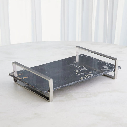 Golden Portoro Tray by Global Views. Made from stainless steel, golden portoro in a modern style.