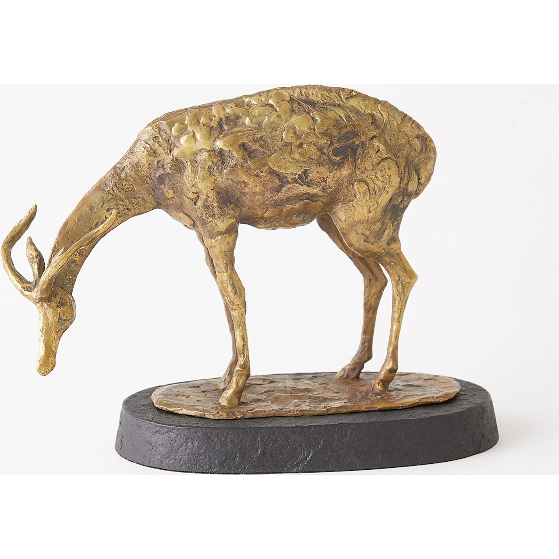 Nara Bowing Deer by Global Views in black and marble. Made from unique in a modern style.