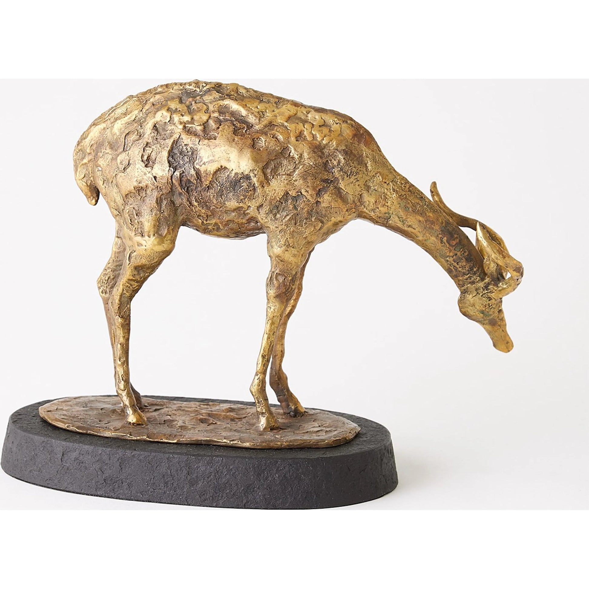 Nara Bowing Deer by Global Views in black and marble. Made from unique in a modern style.