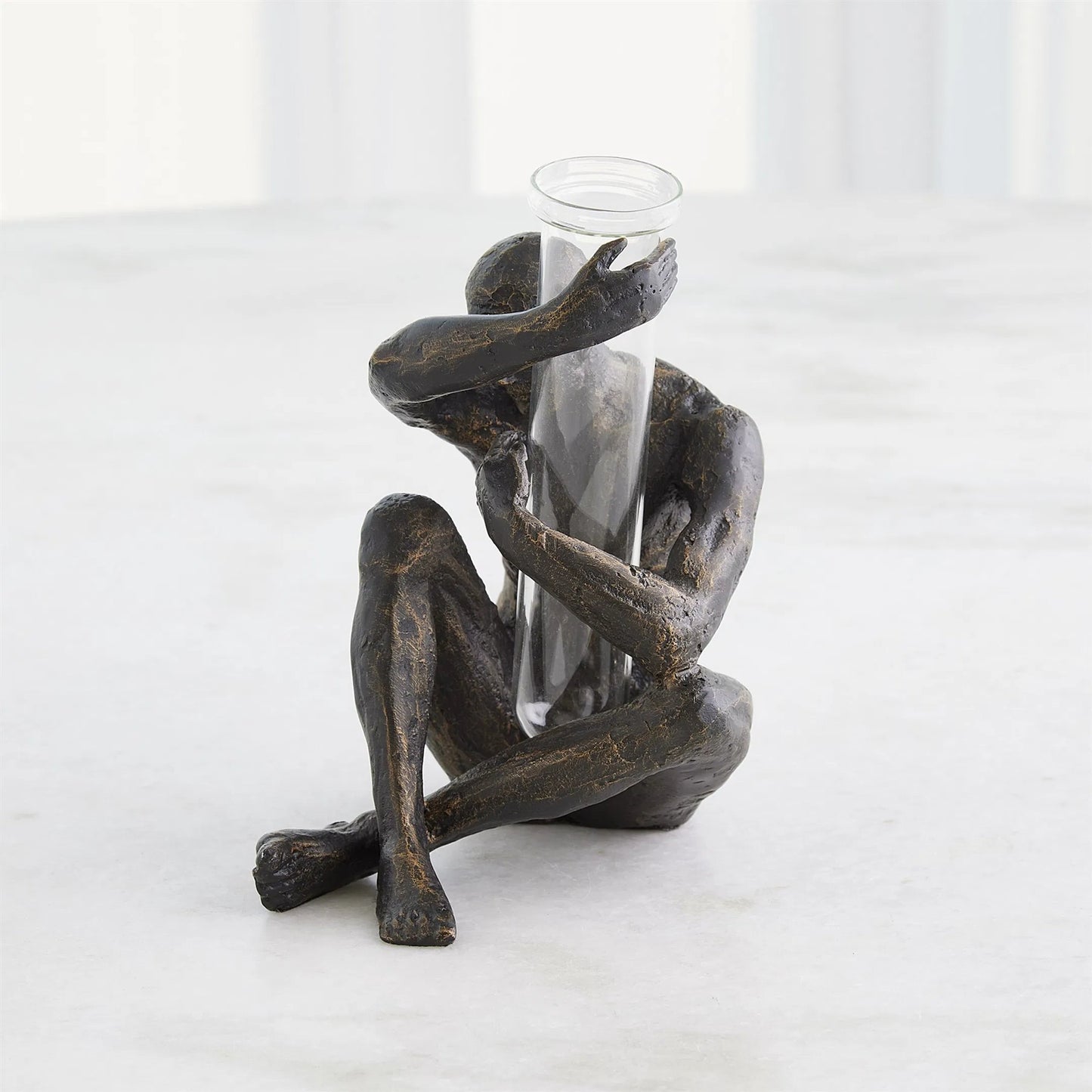 004 SI-2445967 | Lifestyle | Gripping Flower Holder by Global Views. Made from cast iron, glass in a modern style.