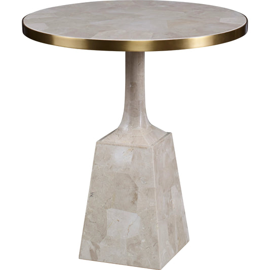 Stone Pedestal Occasional Table by Maitland-Smith. Made from unique in a modern style.
