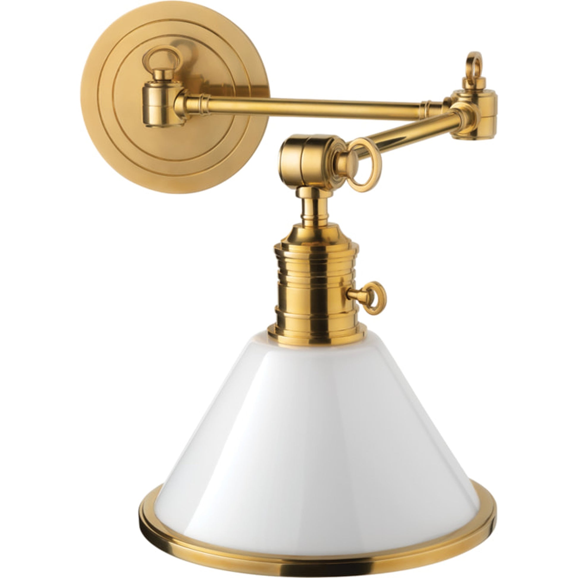 Garden City Swing Arm Wall Sconce by Hudson Valley. Made from brass in a traditional style.