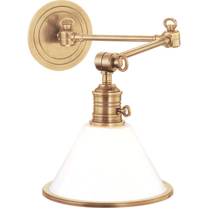 Garden City Swing Arm Wall Sconce by Hudson Valley. Made from brass in a traditional style.