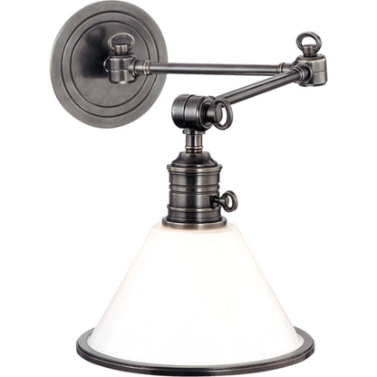 Garden City Swing Arm Wall Sconce by Hudson Valley. Made from brass in a traditional style.