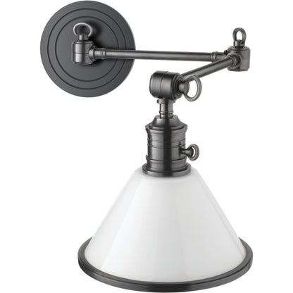 Garden City Swing Arm Wall Sconce by Hudson Valley. Made from brass in a traditional style.