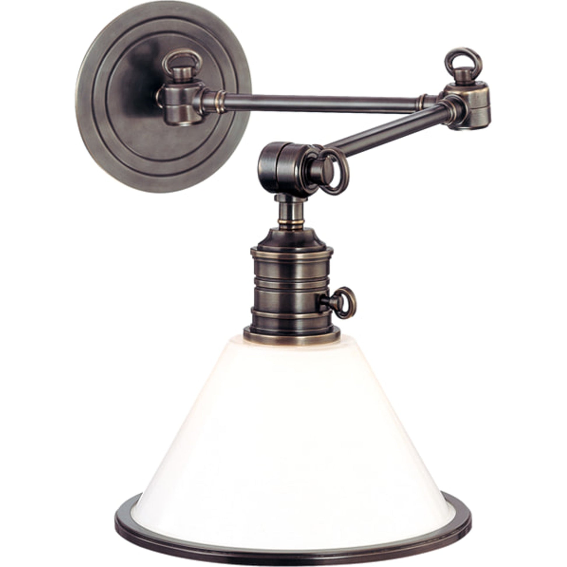 Garden City Swing Arm Wall Sconce by Hudson Valley. Made from brass in a traditional style.