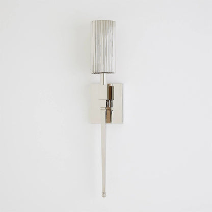 Fluted Single Sconce by Global Views. Made from brass in a modern style.