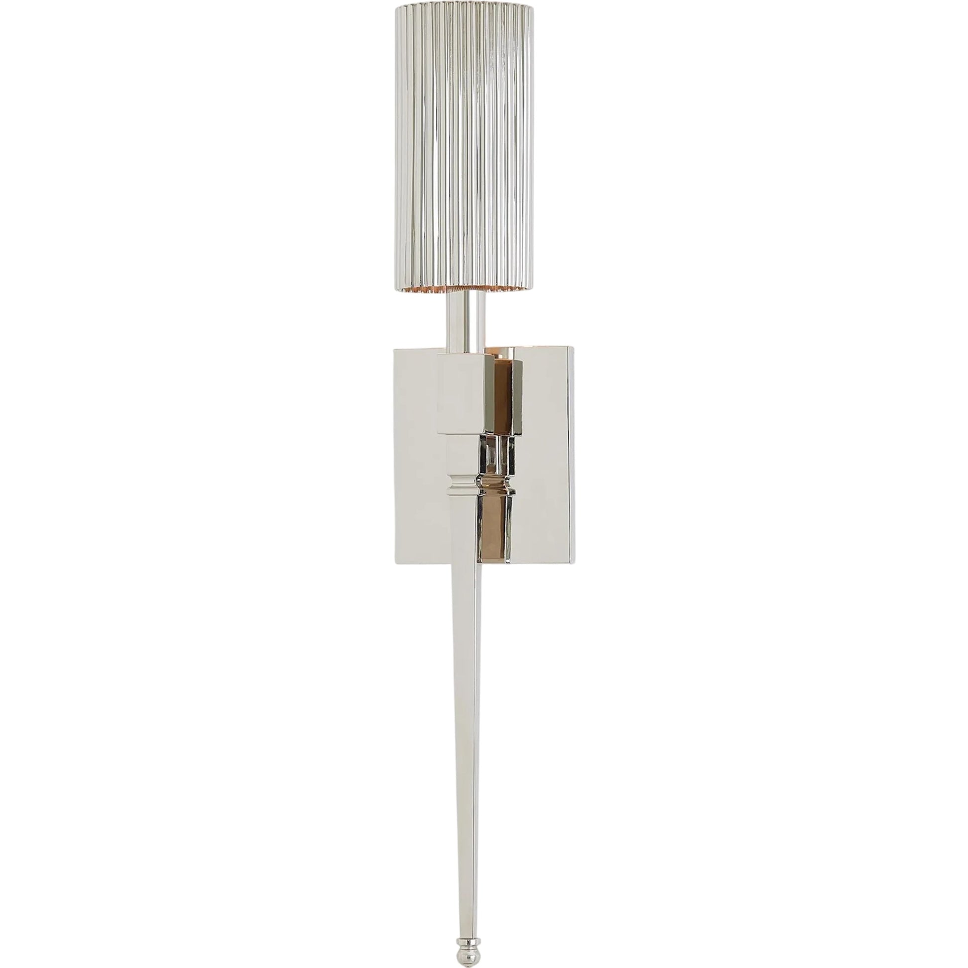 Fluted Single Sconce by Global Views. Made from brass in a modern style.