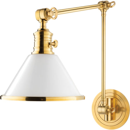 Garden City Swing Arm Wall Sconce by Hudson Valley. Made from brass in a traditional style.