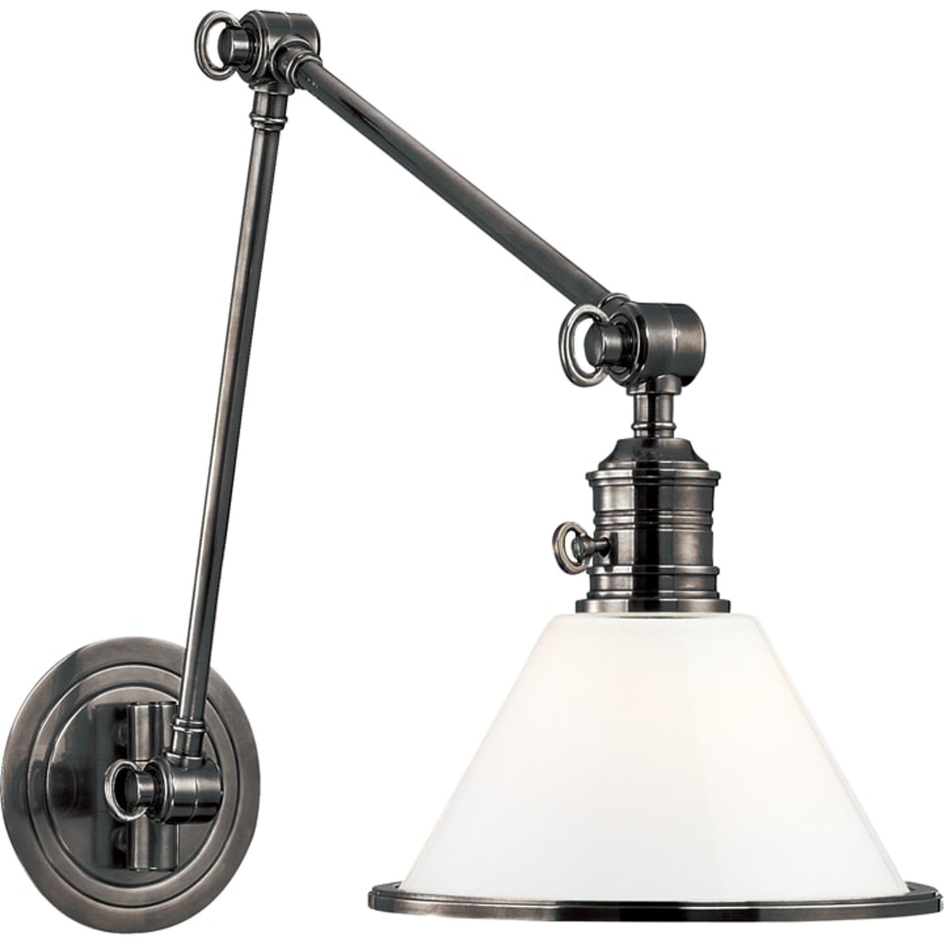 Garden City Swing Arm Wall Sconce by Hudson Valley. Made from brass in a traditional style.
