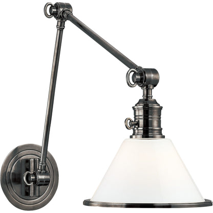 Garden City Swing Arm Wall Sconce by Hudson Valley. Made from brass in a traditional style.