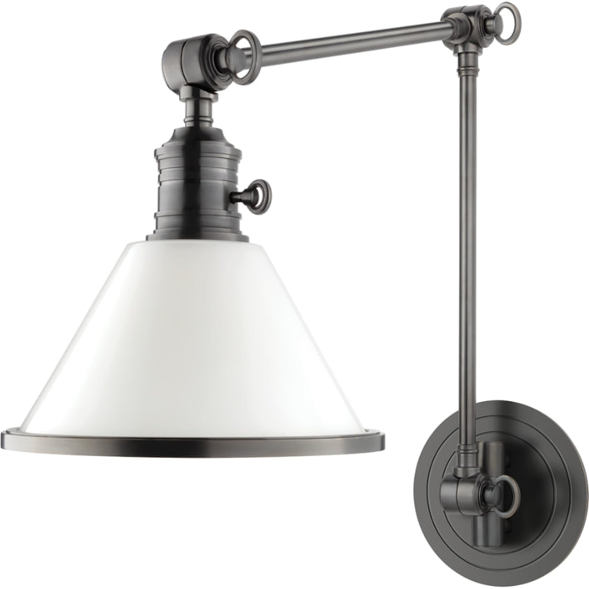 Garden City Swing Arm Wall Sconce by Hudson Valley. Made from brass in a traditional style.