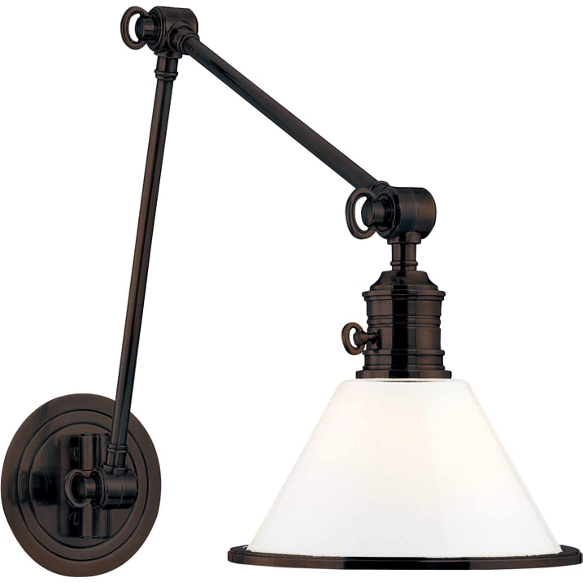 Garden City Swing Arm Wall Sconce by Hudson Valley. Made from brass in a traditional style.