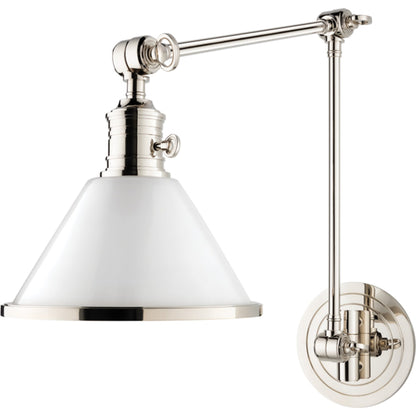 Garden City Swing Arm Wall Sconce by Hudson Valley. Made from brass in a traditional style.
