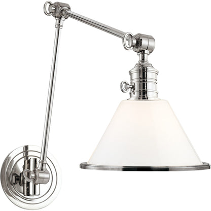 Garden City Swing Arm Wall Sconce by Hudson Valley. Made from brass in a traditional style.