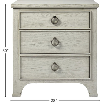Coastal Living Nightstand by Coastal Living by Universal Furniture in brushed pewter and sandbar. Made from unique in a transitional style.