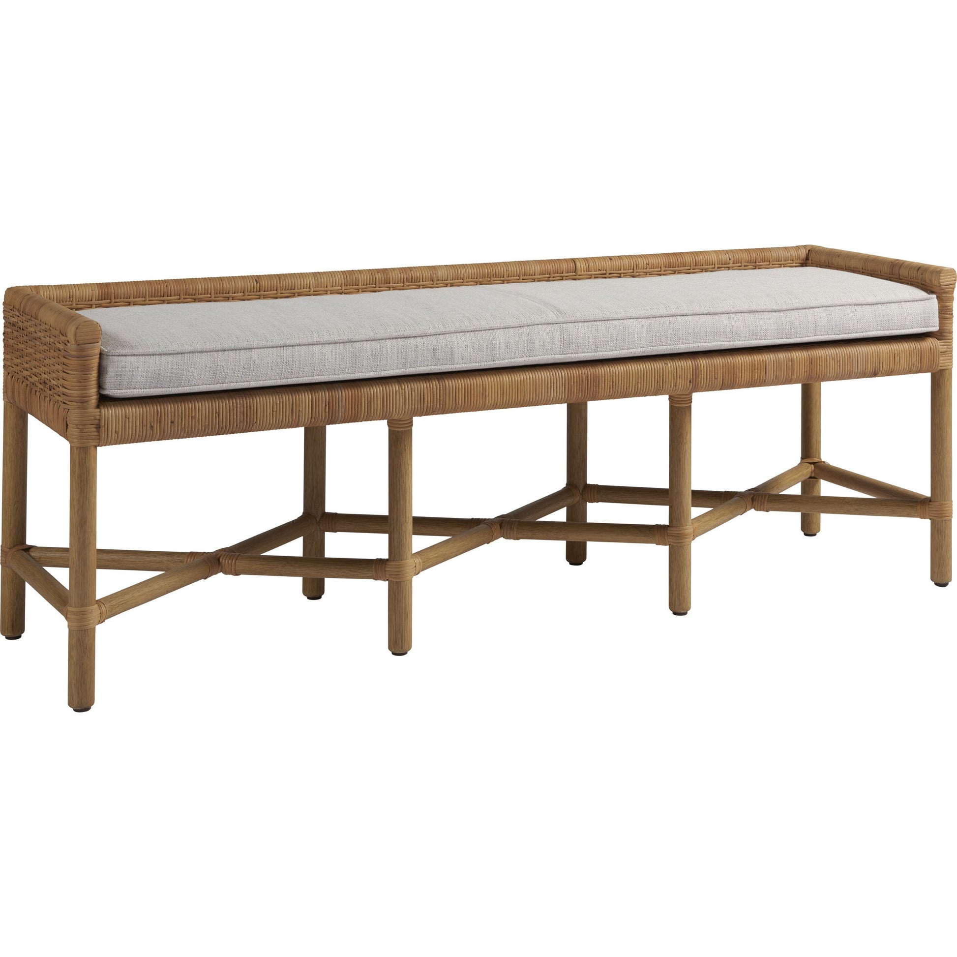 Coastal Living Pull Up Bench by Coastal Living by Universal Furniture in wicker, dover natural. Made from 96% polyester, 2% nylon, 2% cotton in a coastal style.