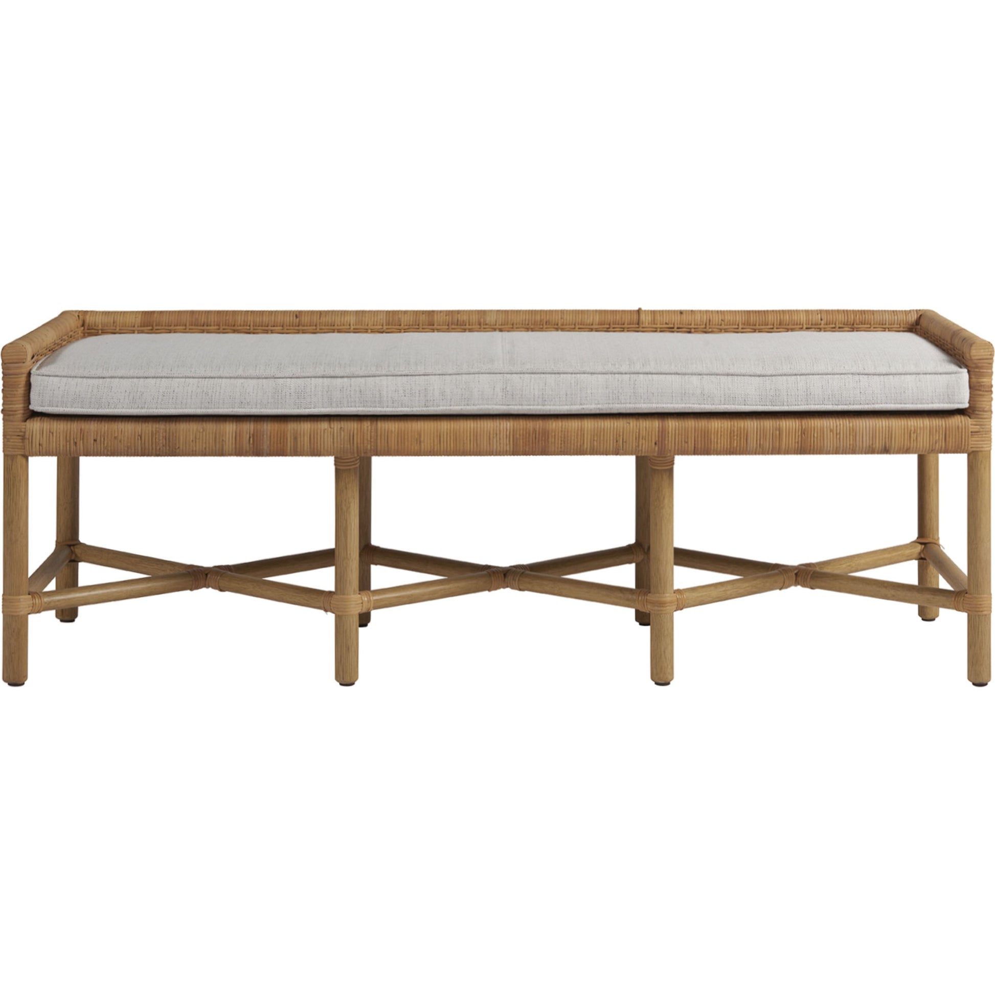 Coastal Living Pull Up Bench by Coastal Living by Universal Furniture in wicker, dover natural. Made from 96% polyester, 2% nylon, 2% cotton in a coastal style.