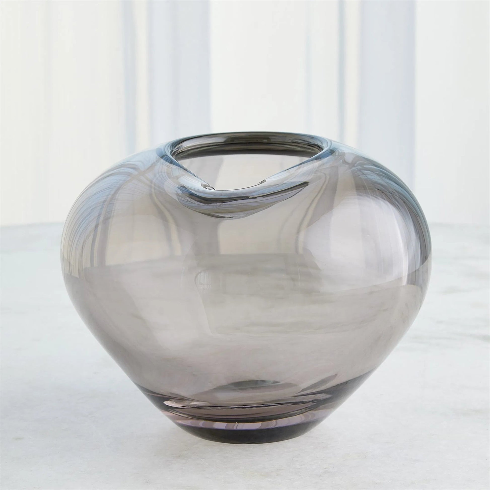 Undulating Vase by Global Views in grey. Made from unique in a unique style.