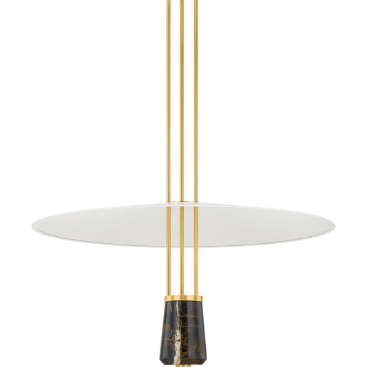 Barnegat Pendant by Hudson Valley in aged brass, soft white. Made from steel in a unique style.