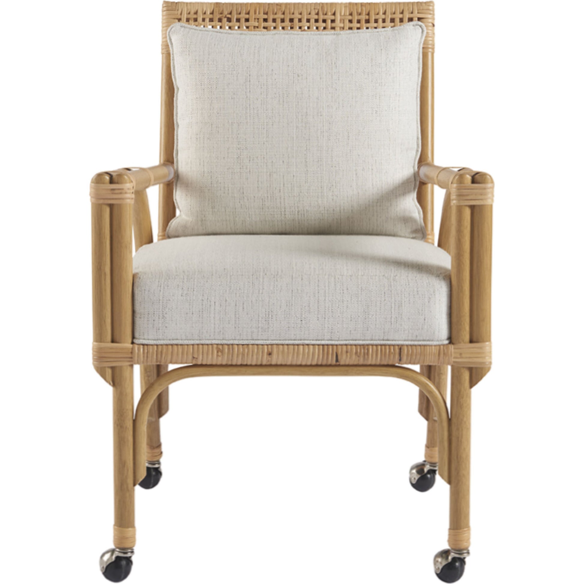 Coastal Living Newport Dining and Game Chair (Set of 2) by Coastal Living by Universal Furniture in split rattan, dover natural. Made from 96% polyester, 2% nylon, 2% cotton in a coastal style.