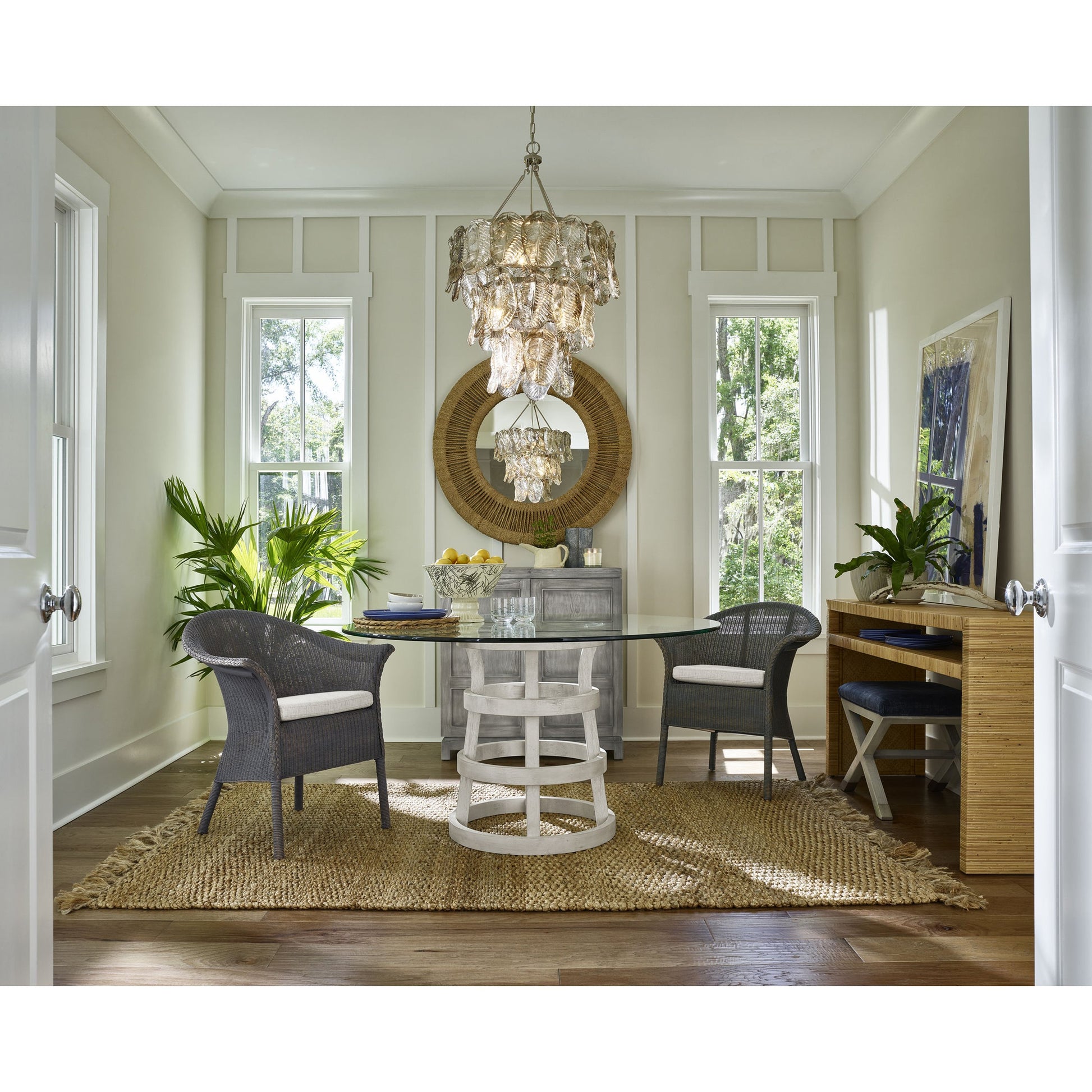 Coastal Living Round Glass Table 54" by Coastal Living by Universal Furniture in na and sandbar. Made from unique in a coastal style.