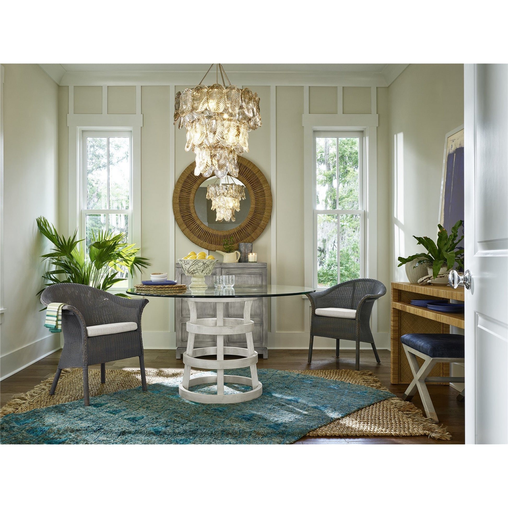 Coastal Living Round Glass Table 54" by Coastal Living by Universal Furniture in na and sandbar. Made from unique in a coastal style.