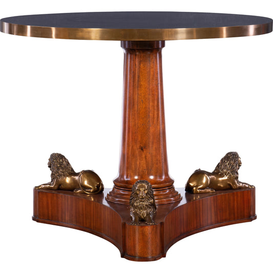 Lion Pedestal Center Table by Maitland-Smith. Made from unique in a traditional style.