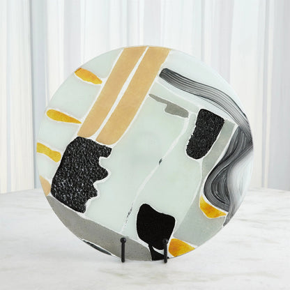 Cashmere Glass Charger by Global Views in natural. Made from art glass in a eclectic & global style.