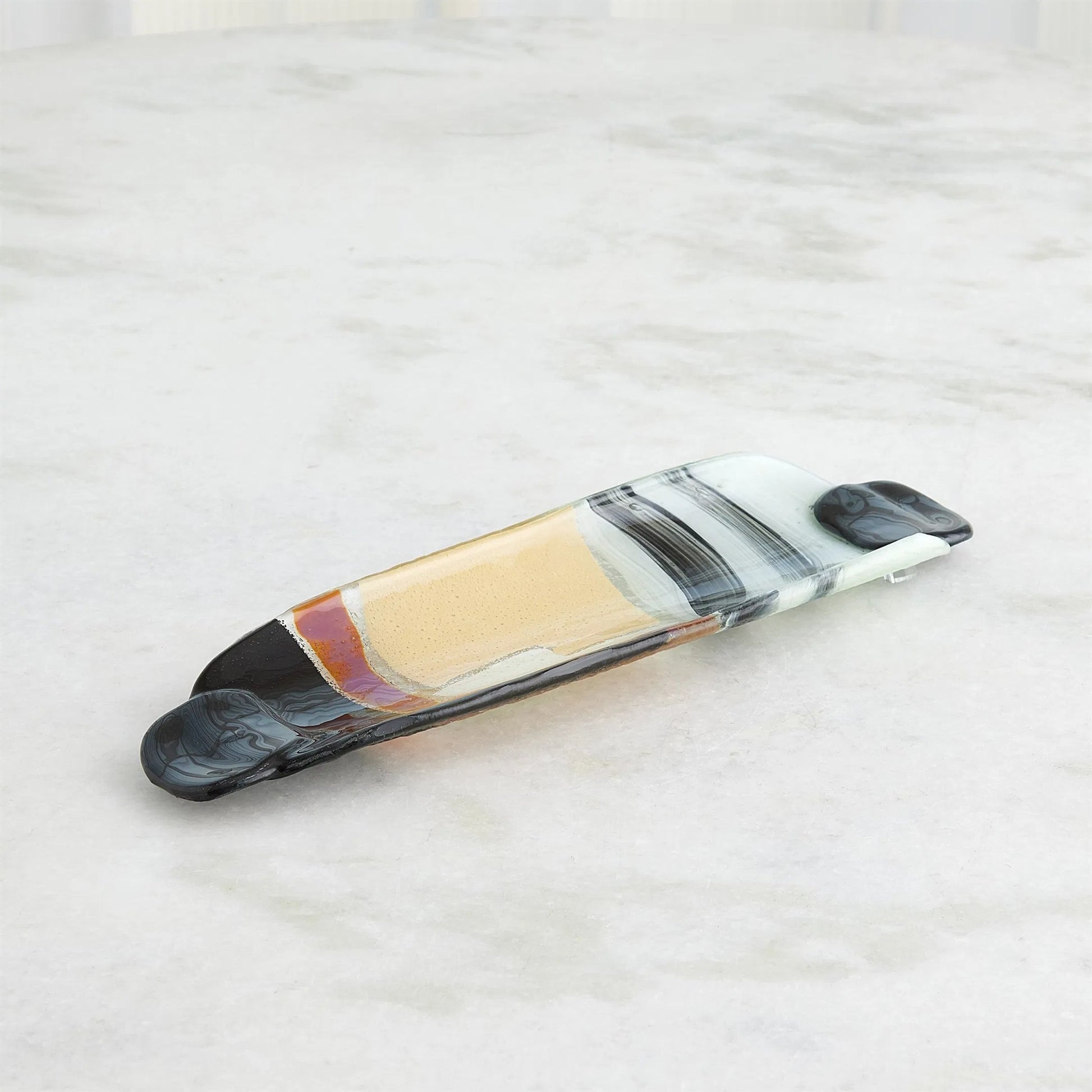 Cashmere Glass Platter by Global Views in natural. Made from art glass in a eclectic & global style.