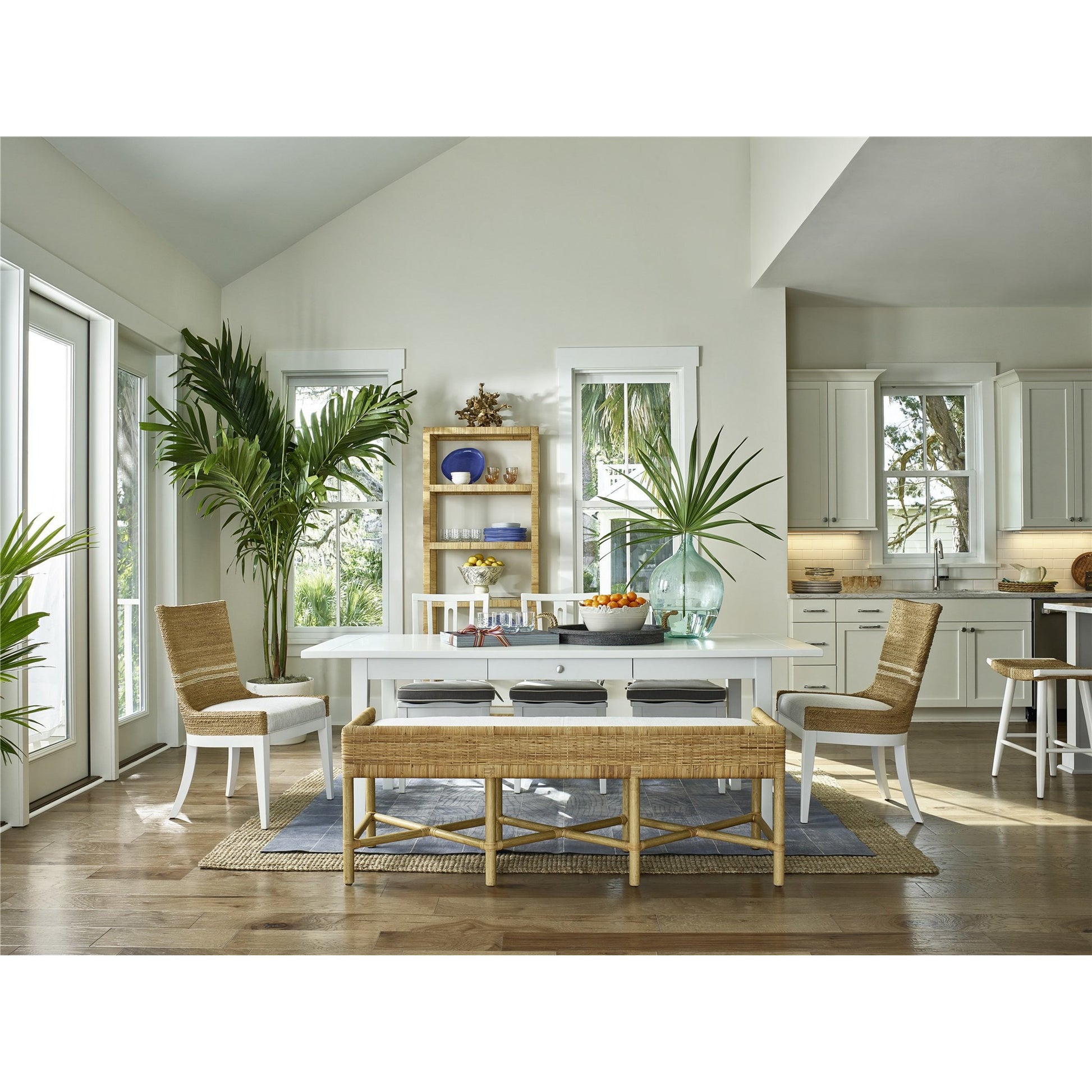 Coastal Living Counter Stool by Coastal Living by Universal Furniture in white and sailcloth. Made from woven abaca in a coastal style.
