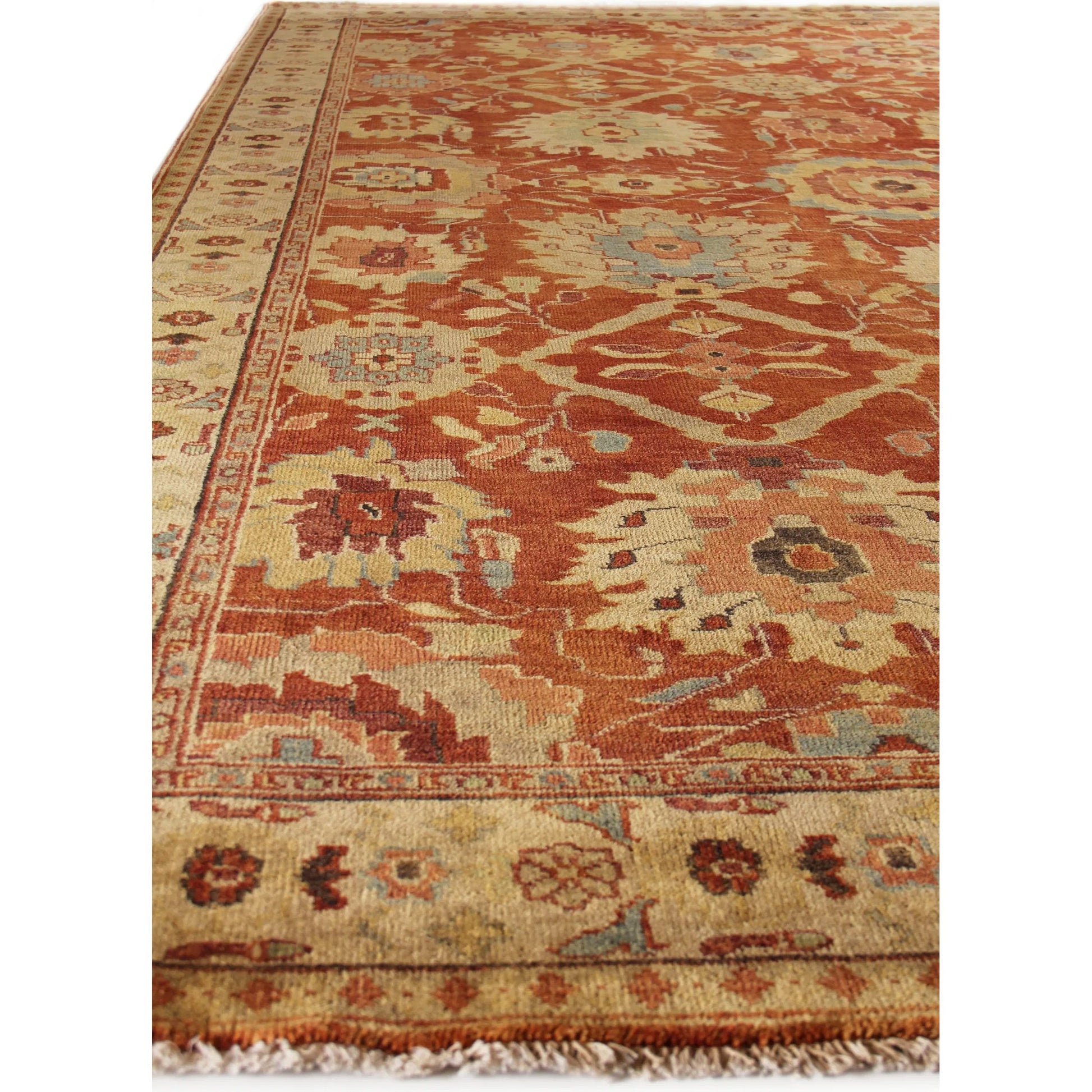 Antique Weave Serapi 8340 Rug by Exquisite Rugs in red, ivory. Made from new zealand wool in a unique style.