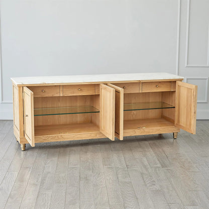 Directoire Console by Global Views in natural, red and marble. Made from unique in a transitional style.