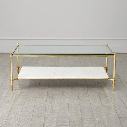 Ford Cocktail Table by Global Views in white, red and marble. Made from unique in a unique style.