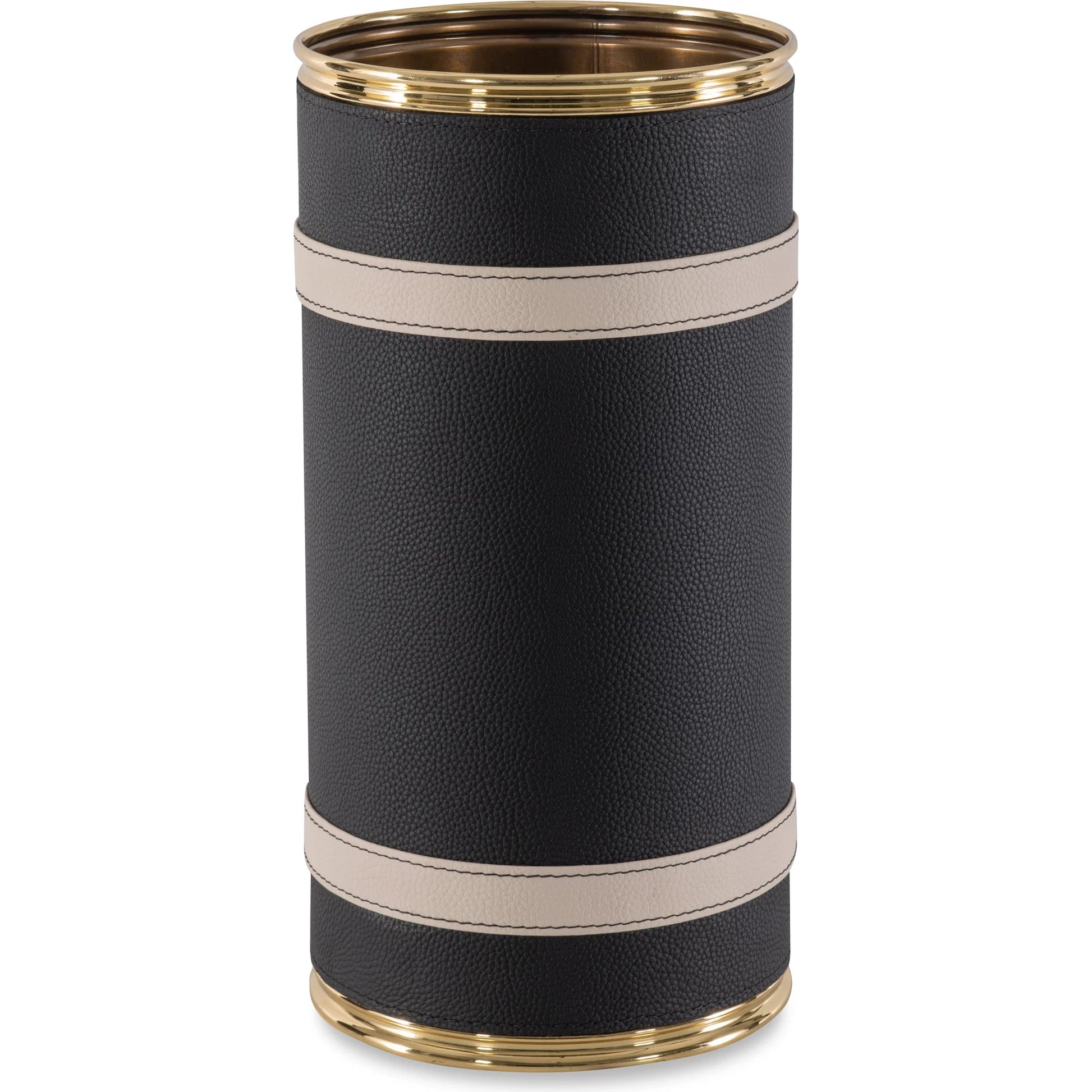 Leather Umbrella Stand by Maitland-Smith in navy. Made from unique in a unique style.