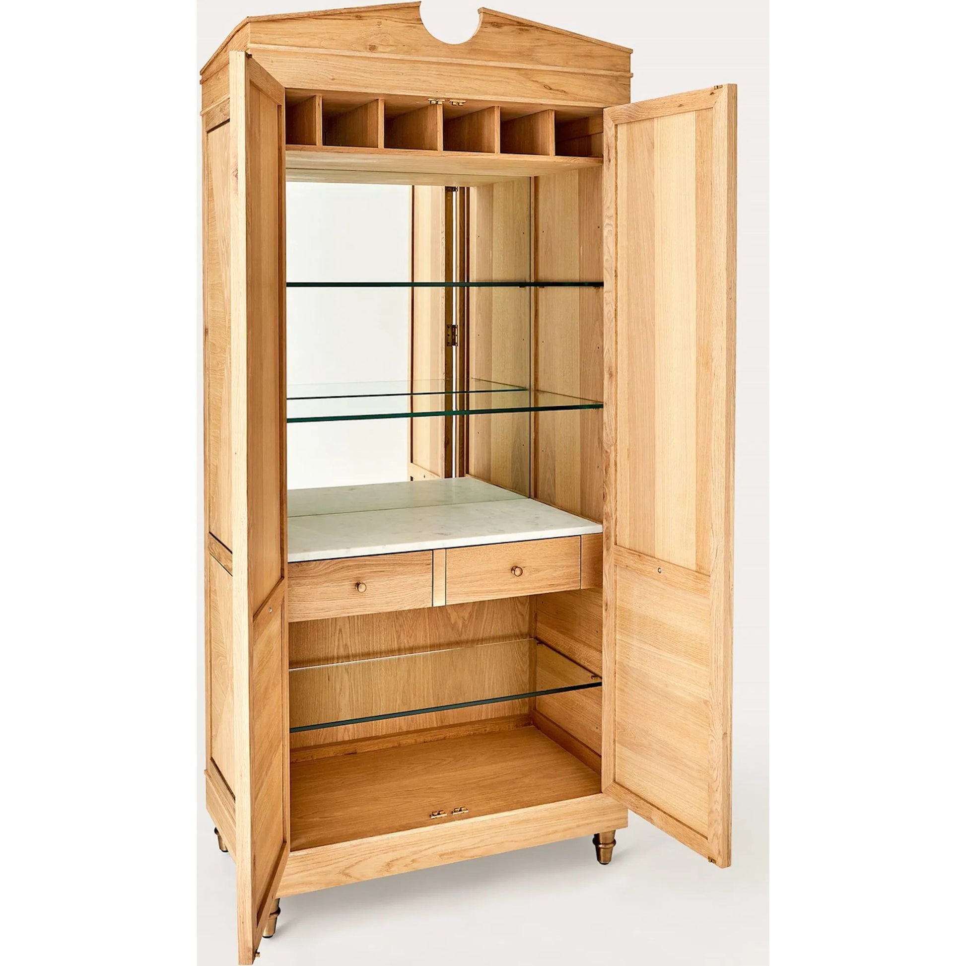 Directoire Tall Cabinet by Global Views in natural, red and marble. Made from unique in a transitional style.