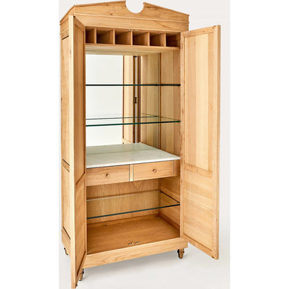 Directoire Tall Cabinet by Global Views in natural, red and marble. Made from unique in a transitional style.