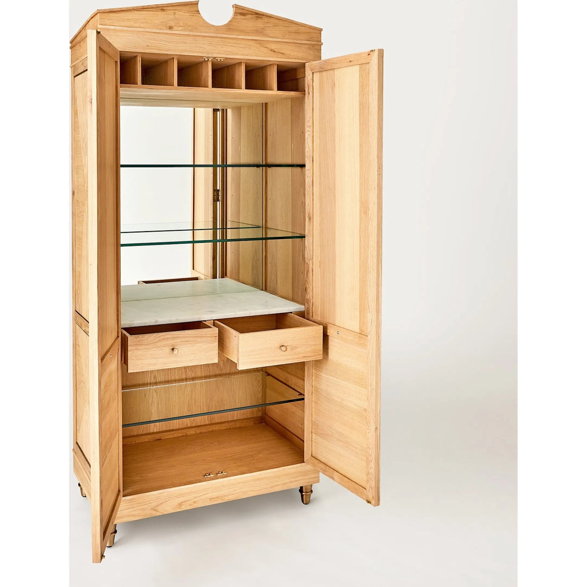 Directoire Tall Cabinet by Global Views in natural, red and marble. Made from unique in a transitional style.