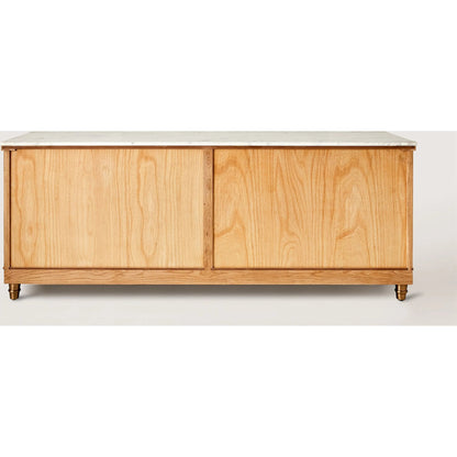 Directoire Console by Global Views in natural, red and marble. Made from unique in a transitional style.